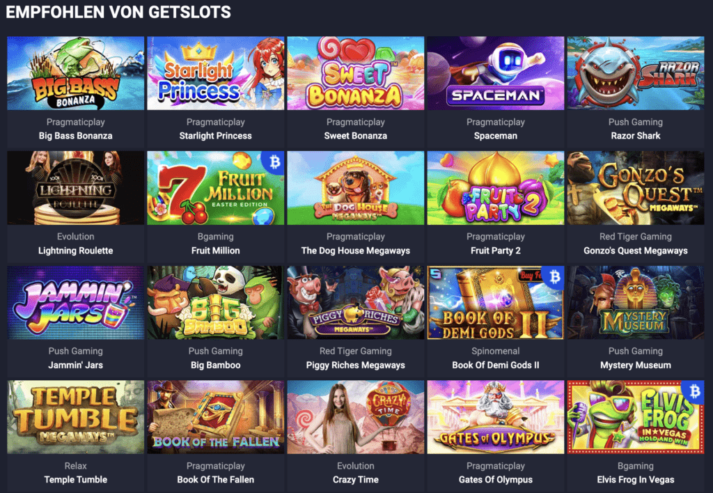 GetSlots Casino Spiele
