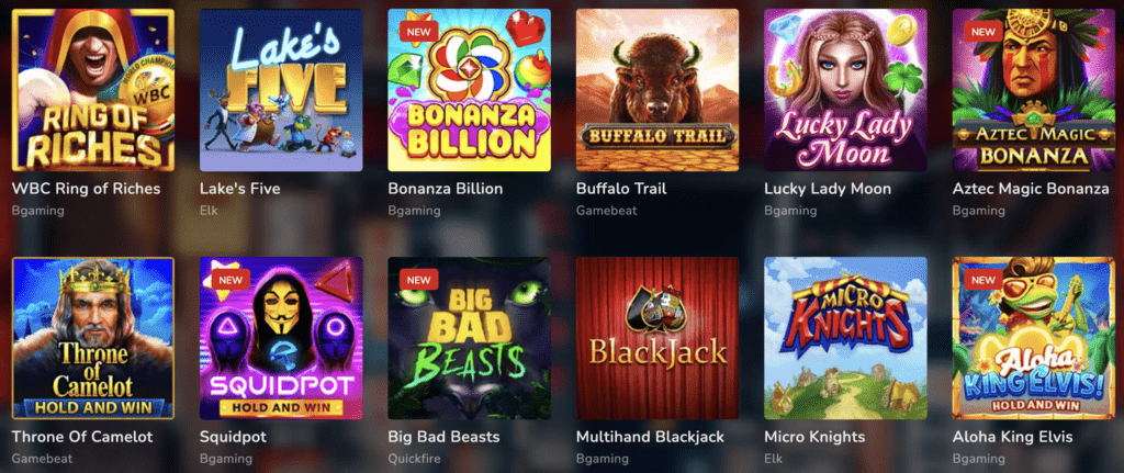 Oshi Casino Spiele